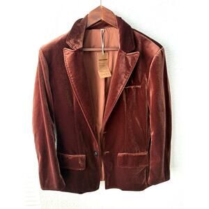 NWT Manley Brown‎ Velvet Men's Blazer - M Retro & Sophisticated Look $250